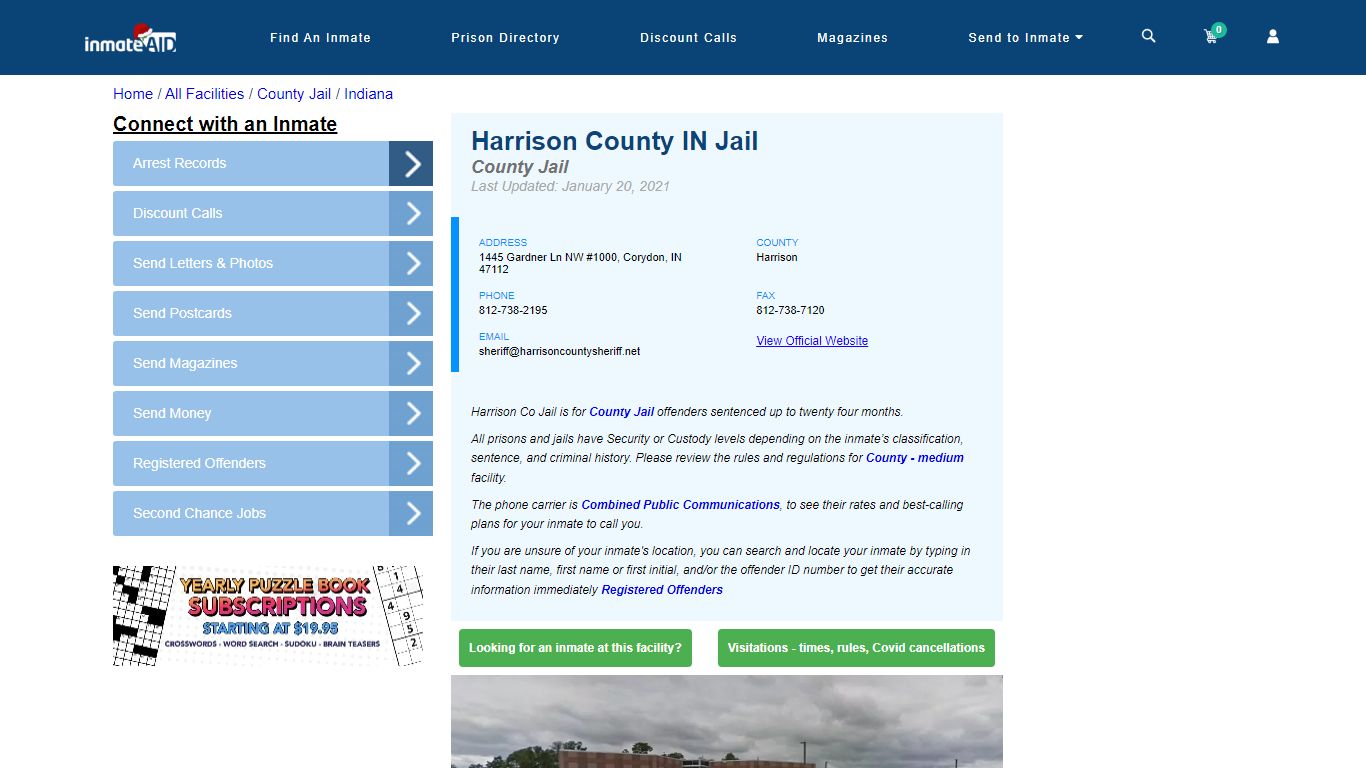 Harrison County IN Jail - Inmate Locator - Corydon, IN