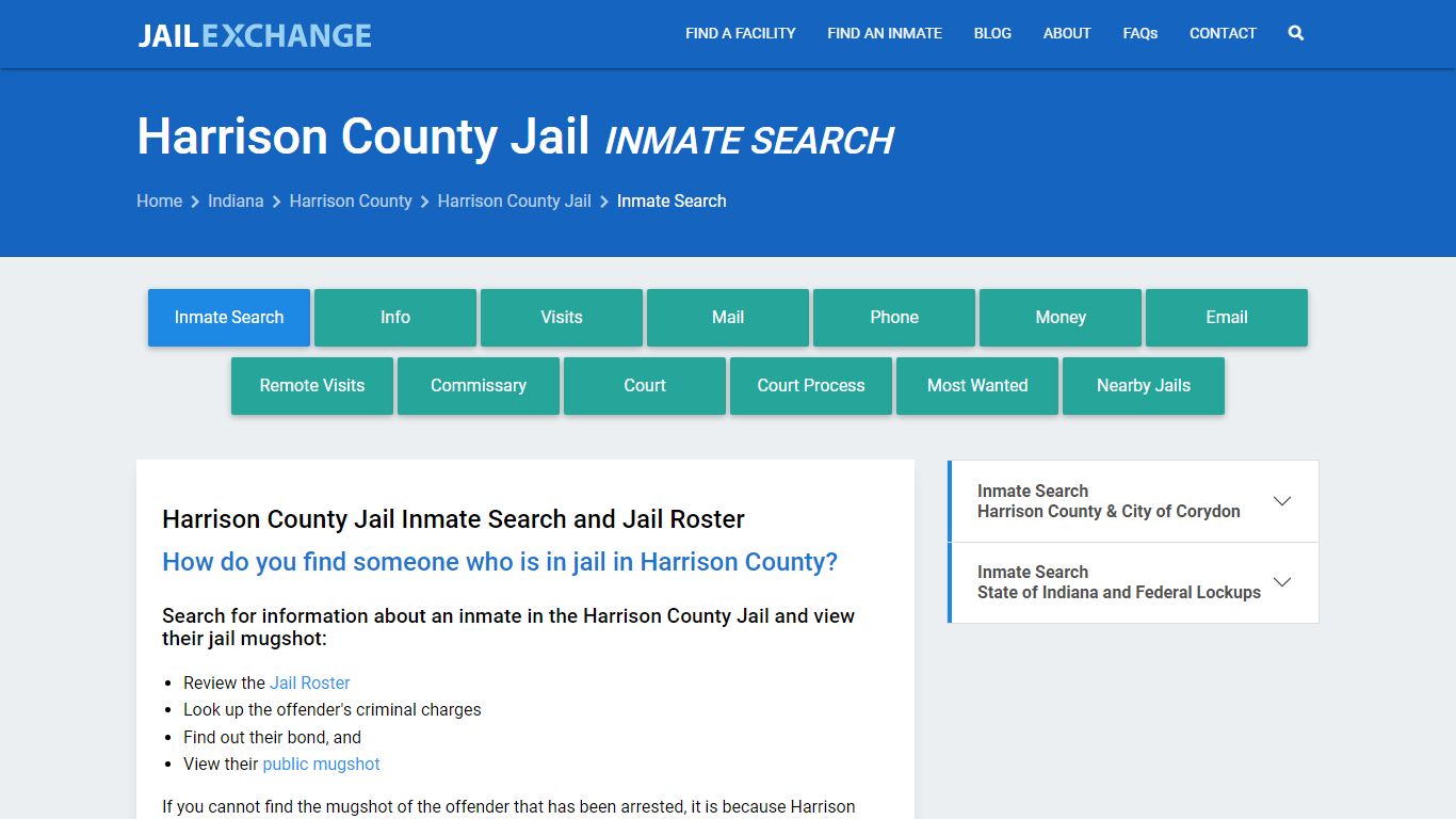 Inmate Search: Roster & Mugshots - Harrison County Jail, IN